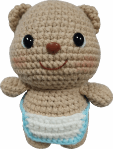 crochet lady bear 01 -13cm