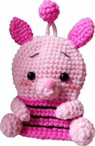crochet piglet - 10cm