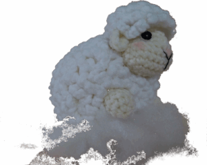 crochet sheep 02- 8cm